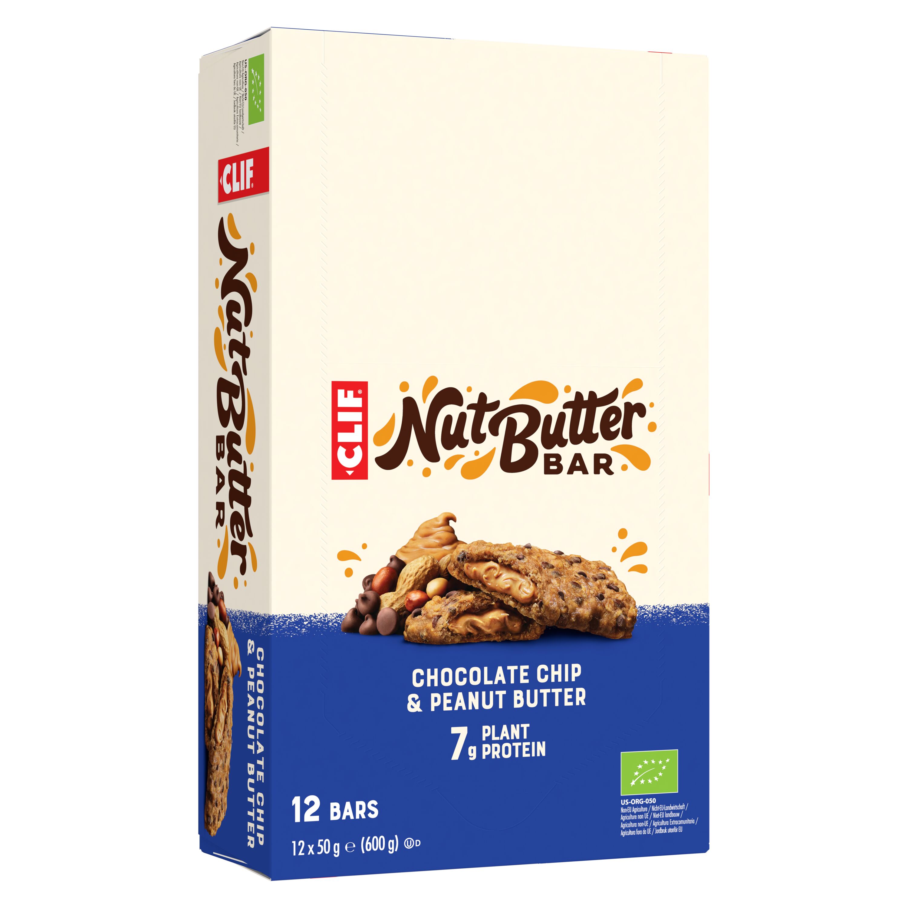 CLIF Bio Energie Riegel Nut Butter Bar Chocolate Chip Peanut Butter MHD 06.02.2024