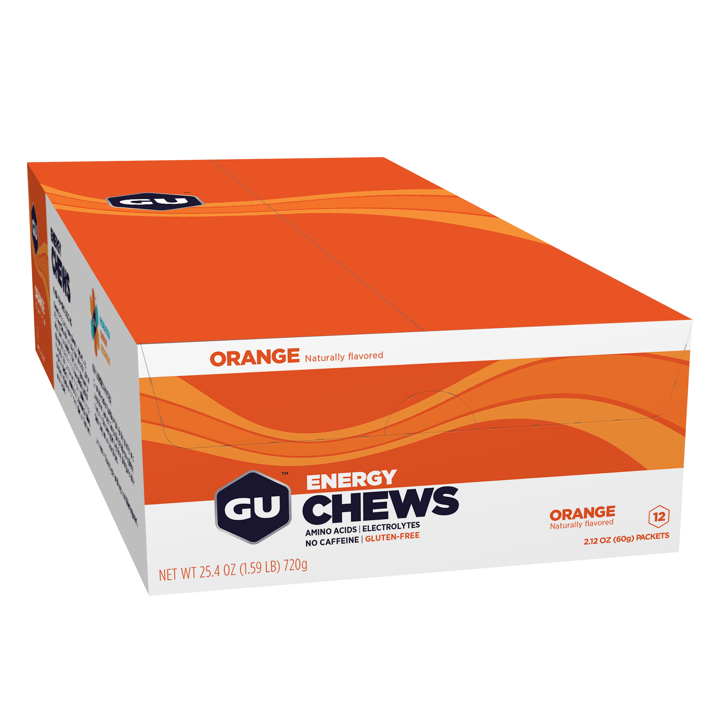 GU Energy Chews Fruchtgummis 12 x 60 Gramm MHD 17.11.2023 Orange